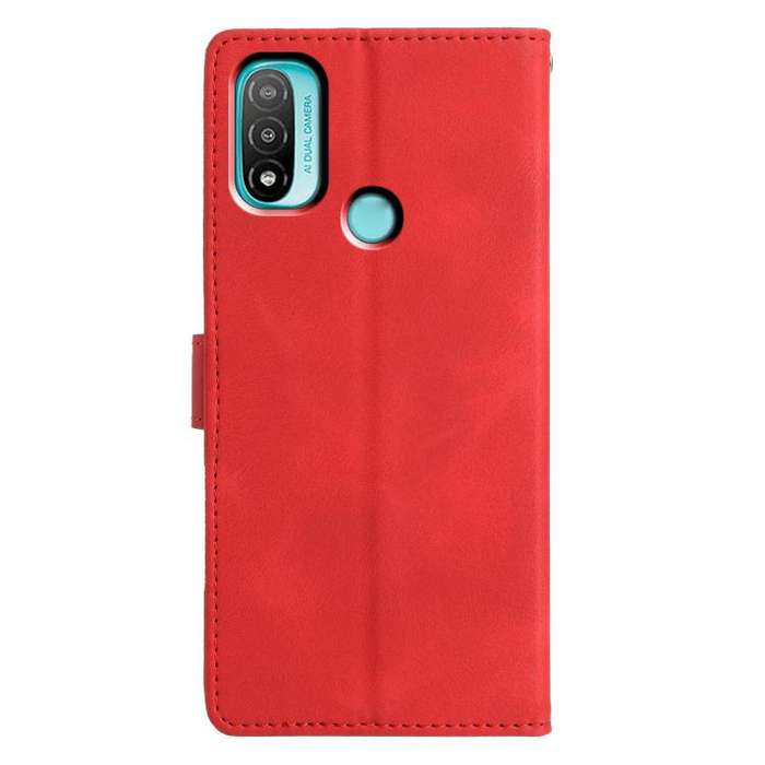 For Motorola Moto E20 / E30 / E40 Triangles Embossed Leather Phone Case(Red)