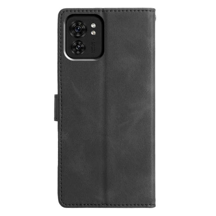 For Motorola Edge 40 Triangles Embossed Leather Phone Case(Black)