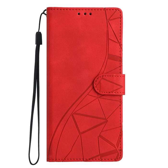 For Motorola Edge 50 Pro Triangles Embossed Leather Phone Case(Red)