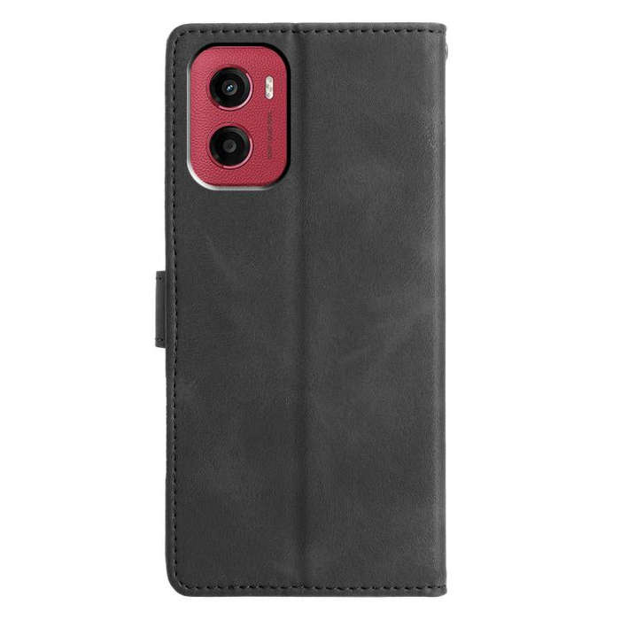 For Motorola Moto G05 Triangles Embossed Leather Phone Case(Black)