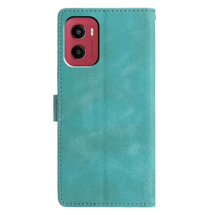 For Motorola Moto G05 Triangles Embossed Leather Phone Case(Green)