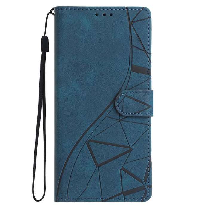 For Motorola Moto G10 / G30 Triangles Embossed Leather Phone Case(Blue)