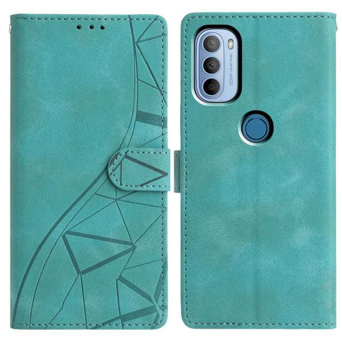 For Motorola Moto G31 / G41 Triangles Embossed Leather Phone Case(Green)