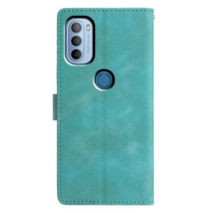For Motorola Moto G31 / G41 Triangles Embossed Leather Phone Case(Green)