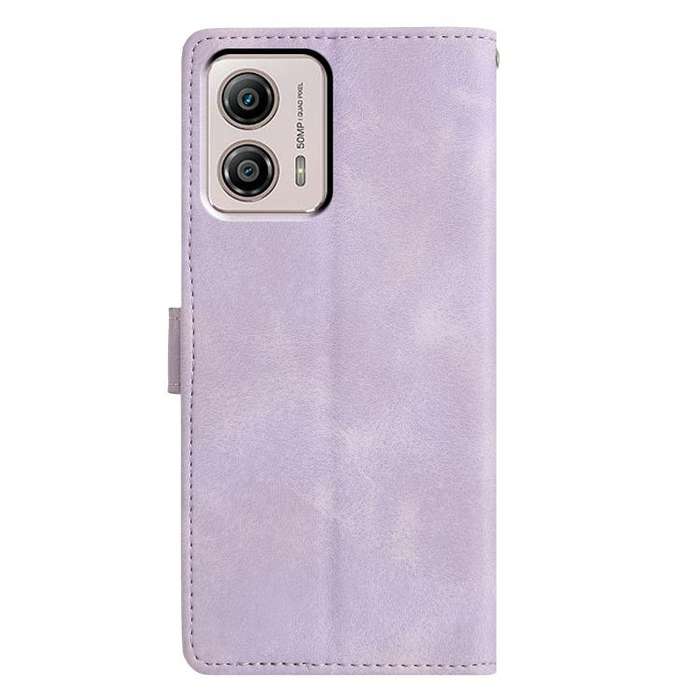 For Motorola Moto G53 5G Triangles Embossed Leather Phone Case(Purple)