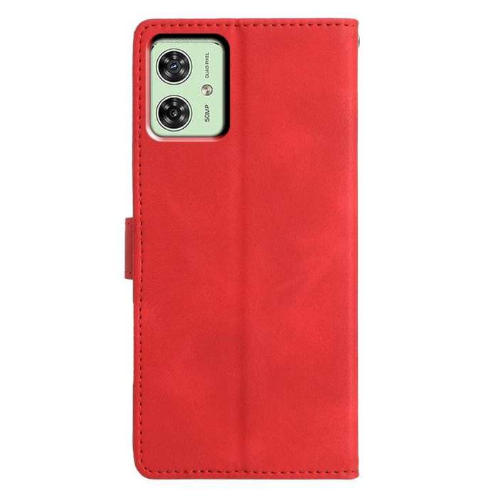 For Motorola Moto G54 Triangles Embossed Leather Phone Case(Red)