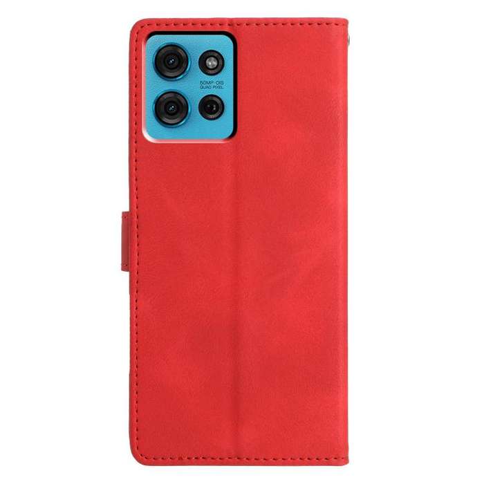 For Motorola Moto G75 5G Triangles Embossed Leather Phone Case(Red)
