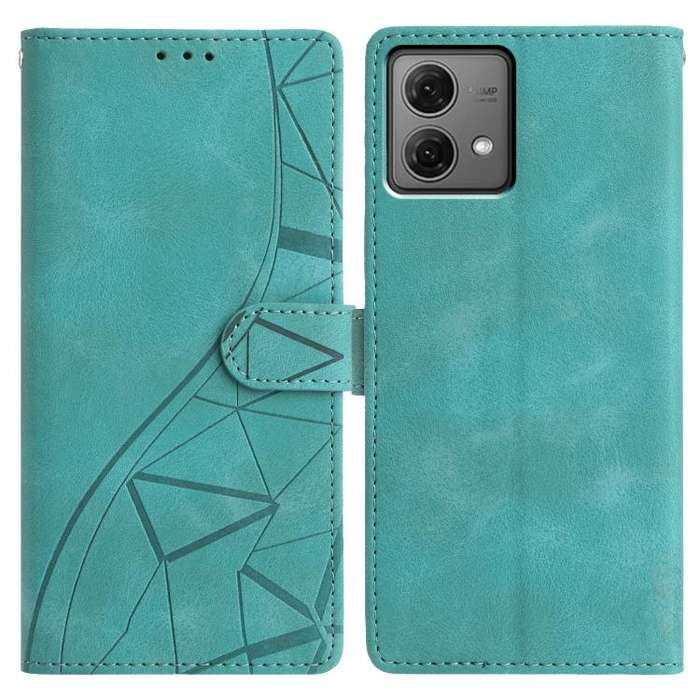 For Motorola Moto G84 Triangles Embossed Leather Phone Case(Green)