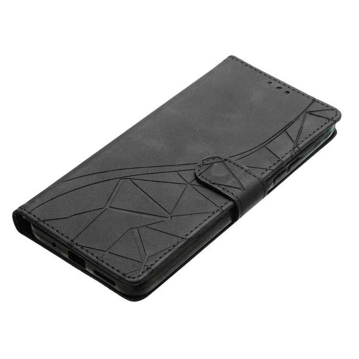 For Motorola Edge 60 Triangles Embossed Leather Phone Case(Black)