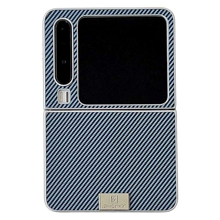 For Huawei Pura X Kevlar Carbon Fiber Ultra-thin Nameplate Shockproof Phone Case(Blue)