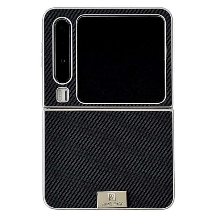 For Huawei Pura X Kevlar Carbon Fiber Ultra-thin Nameplate Shockproof Phone Case(Black)