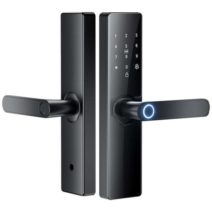 Z17 Tuya Smart WiFi Electronic Fingerprint Password Door Lock, Lock Body Size:18cm(Black)