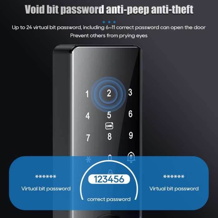 Z17 Tuya Smart WiFi Electronic Fingerprint Password Door Lock, Lock Body Size:18cm(Black)