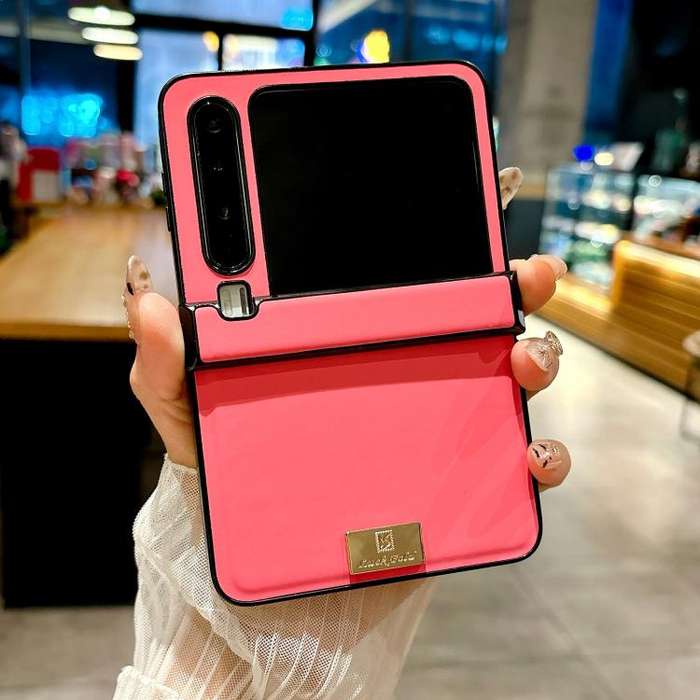 For Huawei Pura X Three-stage Morandi Solid Color Leather Texture Nameplate Phone Case(Rose Red)
