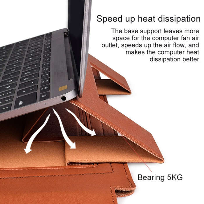 PU05 Sleeve Leather Case Carrying Bag for 14.1 inch Laptop(Black)