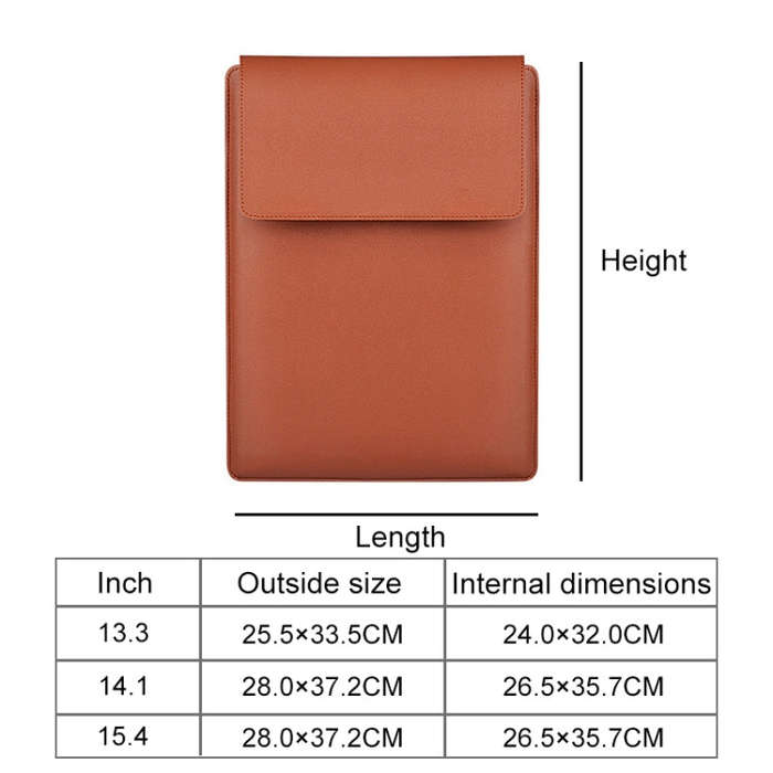 PU05 Sleeve Leather Case Carrying Bag for 15.4 inch Laptop(Black)