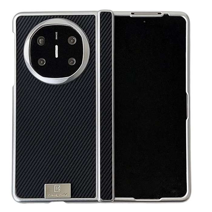 For Huawei Mate X3 / X5 Kevlar Carbon Fiber Spring Axis Nameplate Shockproof Phone Case(Black)