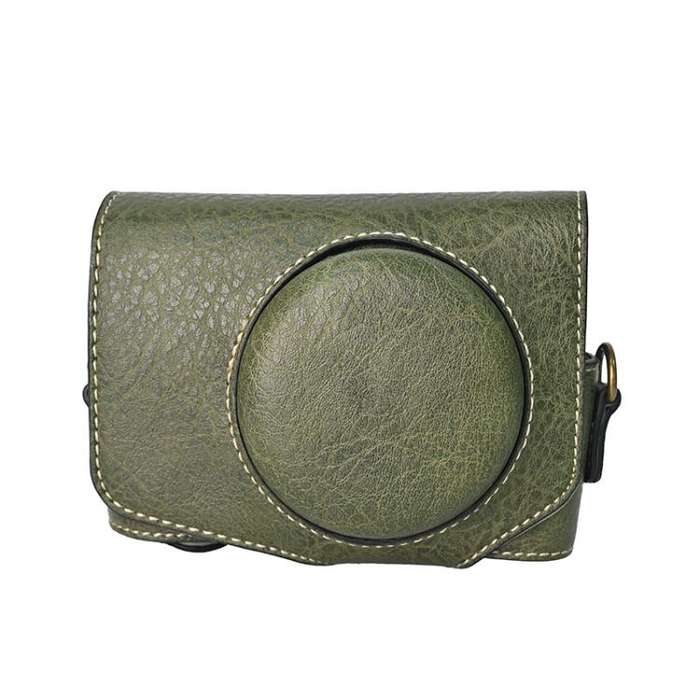 For Canon PowerShot SX740 HS Retro Litchi Texture Leather Full Body Camera Case Bag with Strap(Gr...