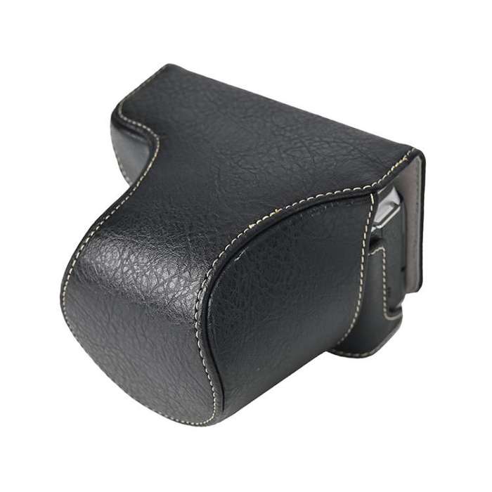 For FUJIFILM X-M5 Retro Litchi Texture Leather Full Body Camera Case Bag with Strap(Black)
