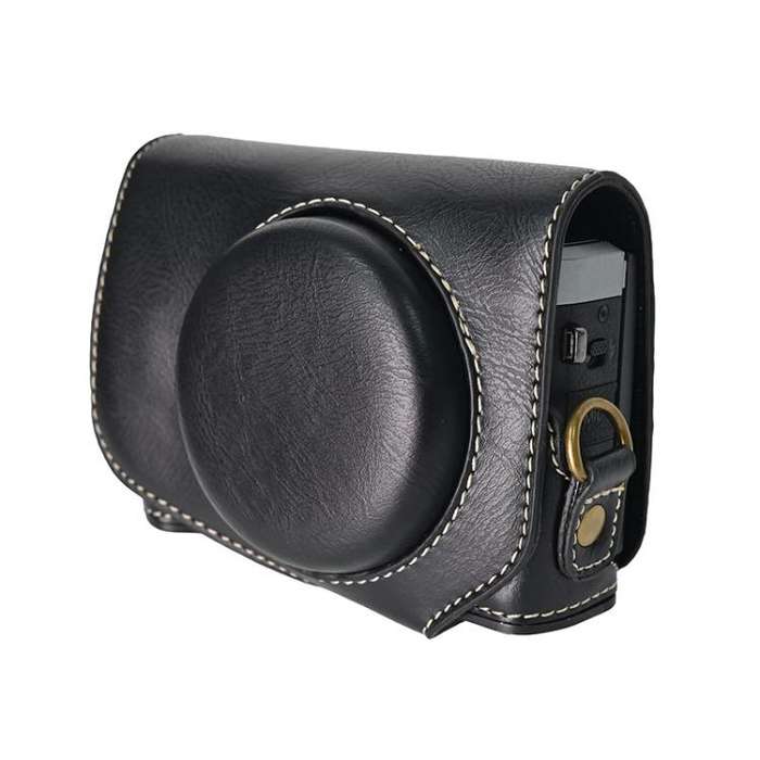 For Canon G7 X Mark III / G7X3 Retro Pull Up Leather Full Body Camera Case Bag with Strap(Black)