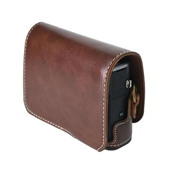For Canon G7 X Mark III / G7X3 Retro Pull Up Leather Full Body Camera Case Bag with Strap(Coffee)