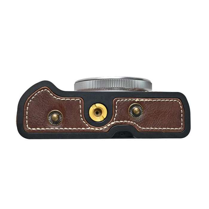 For Canon G7 X Mark III / G7X3 Retro Pull Up Leather Full Body Camera Case Bag with Strap(Coffee)