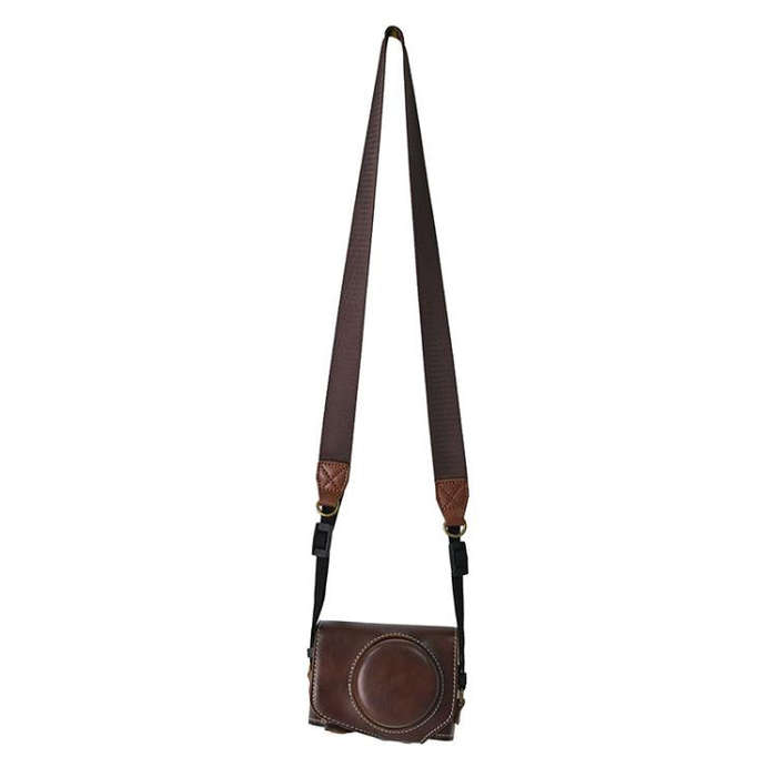 For Canon G7 X Mark III / G7X3 Retro Pull Up Leather Full Body Camera Case Bag with Strap(Coffee)