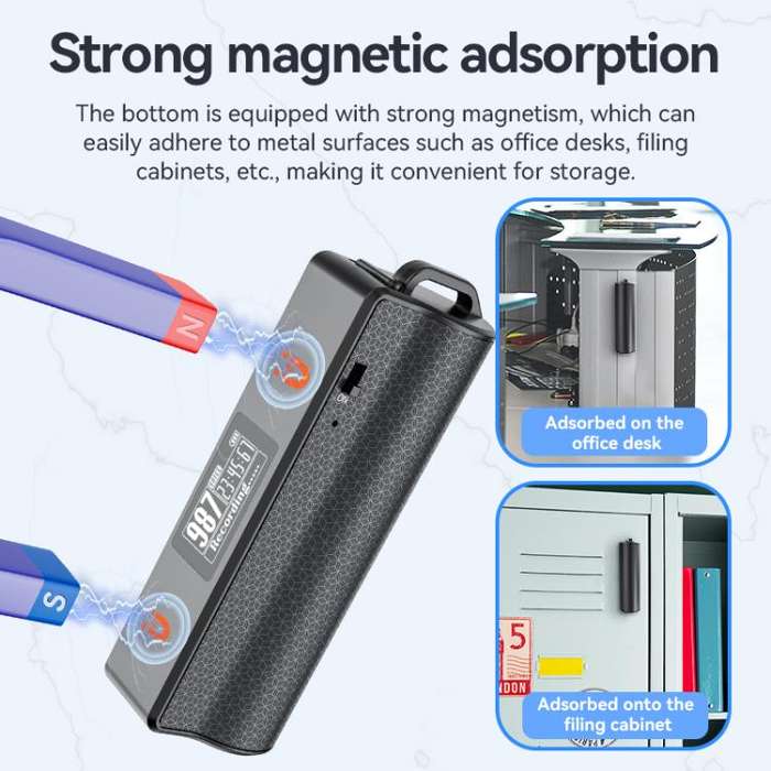 JNN Q70P OLED Display Magnetic Noise Reduction Voice Recording Pen Support APP Control, Memory:32...