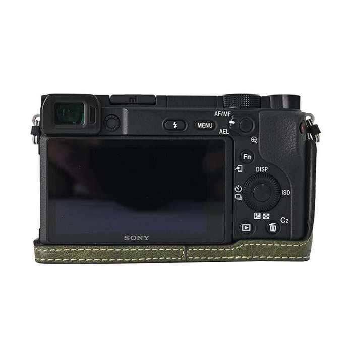 For Sony ILCE-6400 / A6300 / A6200 Litchi Texture PU Leather Camera Half Case Base(Green)