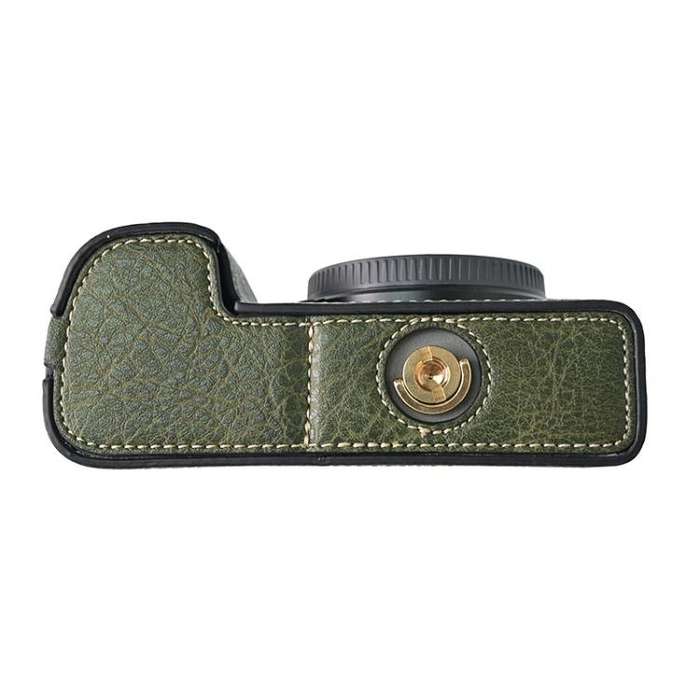 For Sony ILCE-6400 / A6300 / A6200 Litchi Texture PU Leather Camera Half Case Base(Green)
