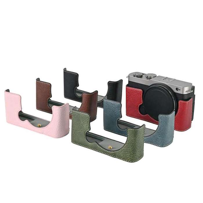 For Panasonic LUMIX S9 Litchi Texture PU Leather Camera Half Case Base(Green)