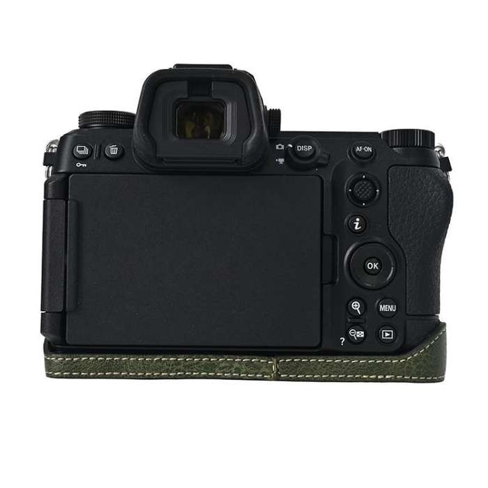 For Nikon Z6III Litchi Texture PU Leather Camera Half Case Base(Green)