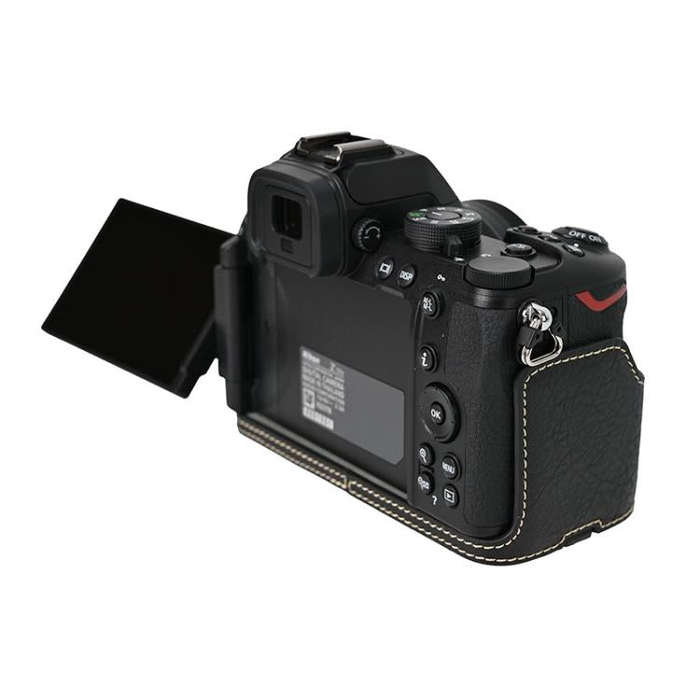 For Nikon Z50II Litchi Texture PU Leather Camera Half Case Base(Black)