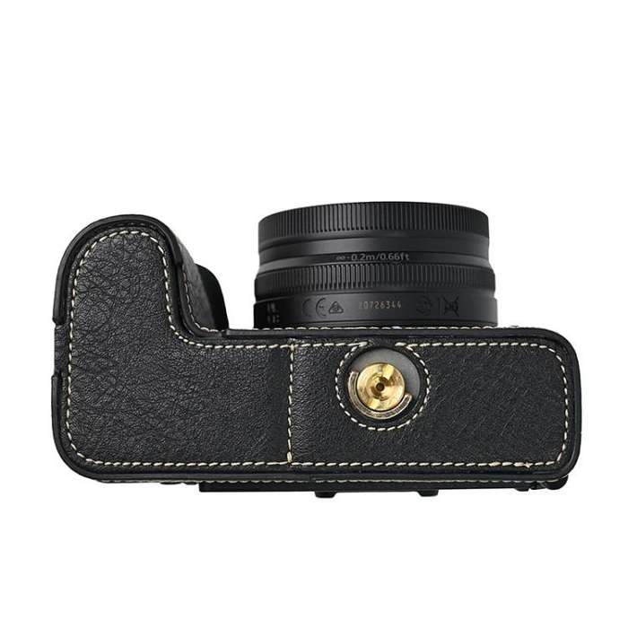 For Nikon Z50II Litchi Texture PU Leather Camera Half Case Base(Black)