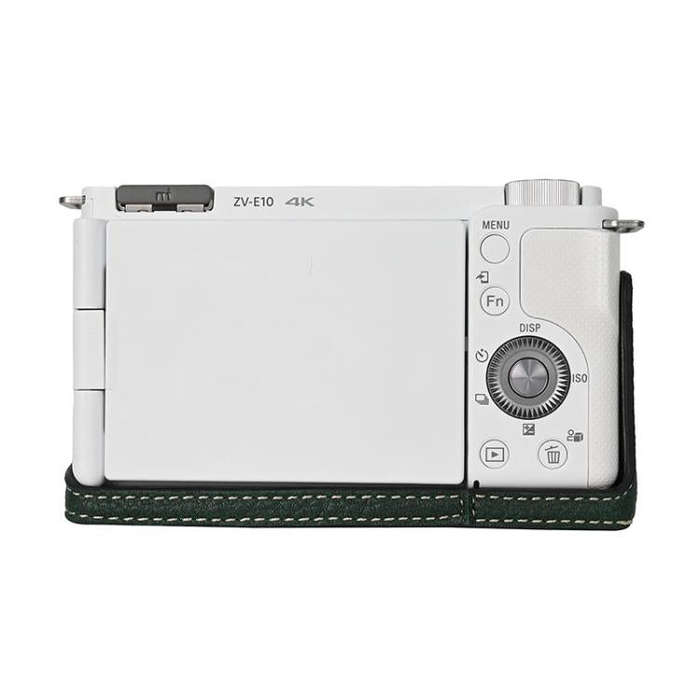 For Sony ZV-E10 Litchi Texture PU Leather Camera Half Case Base(Green)