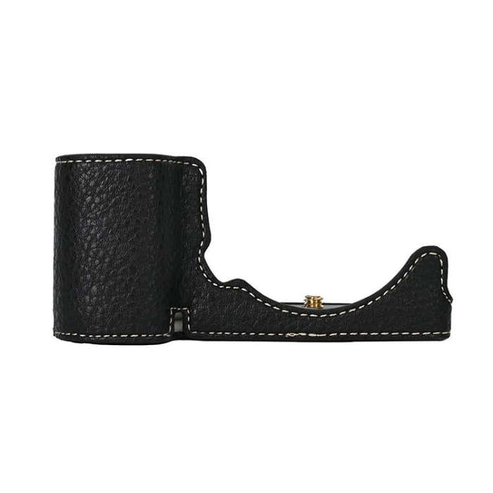 For Sony ZV-E10 Litchi Texture PU Leather Camera Half Case Base(Black)