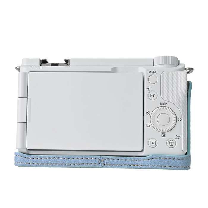 For Sony Alpha ZV-E10 II / ZV-E10M2 Litchi Texture PU Leather Camera Half Case Base(Blue)
