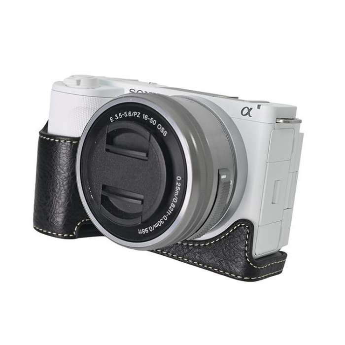 For Sony Alpha ZV-E10 II / ZV-E10M2 Litchi Texture PU Leather Camera Half Case Base(Black)