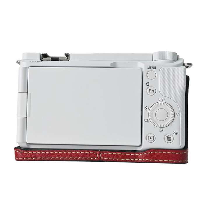 For Sony Alpha ZV-E10 II / ZV-E10M2 Litchi Texture PU Leather Camera Half Case Base(Wine Red)