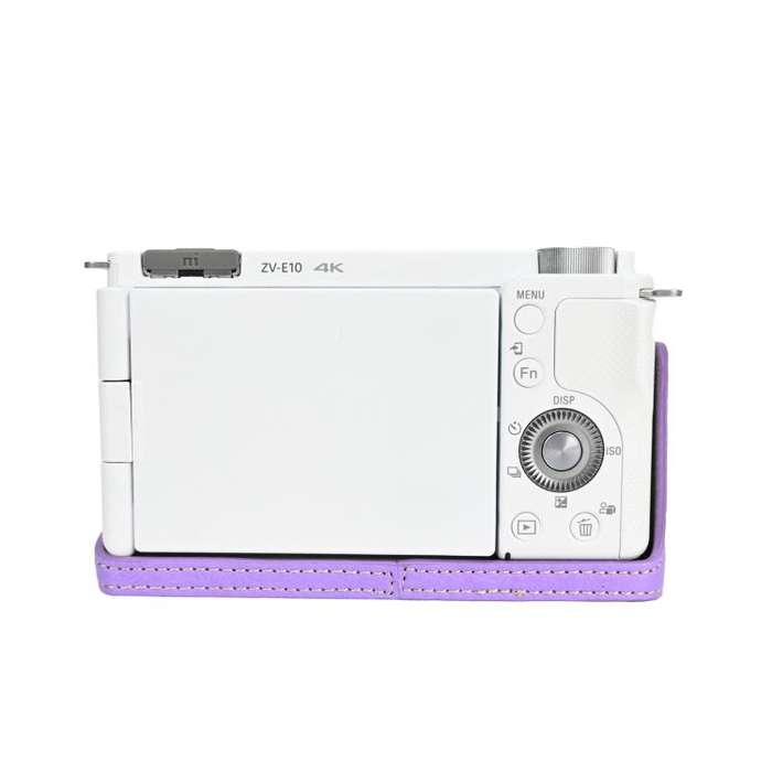 For Sony Alpha ZV-E10 II / ZV-E10M2 Litchi Texture PU Leather Camera Half Case Base(Purple)