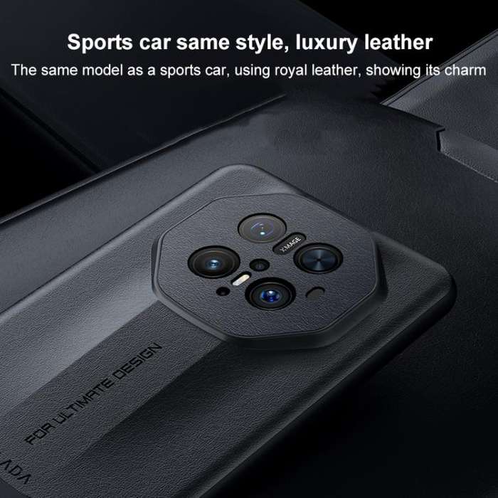 For Huawei Mate 70 RS Ultimate SULADA Splicing Plain Leather PC Shockproof Phone Case(Red)