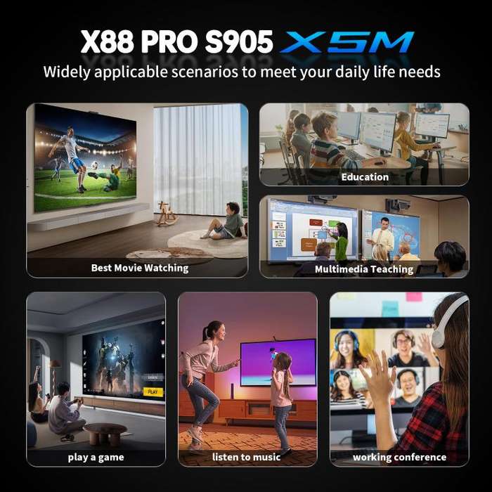 X88 Pro X5M Android 14.0 Smart TV Box, 4GB+64GB, S905X5M 2.0GHz 64-bit Quad-core Cortex-A55(US Plug)
