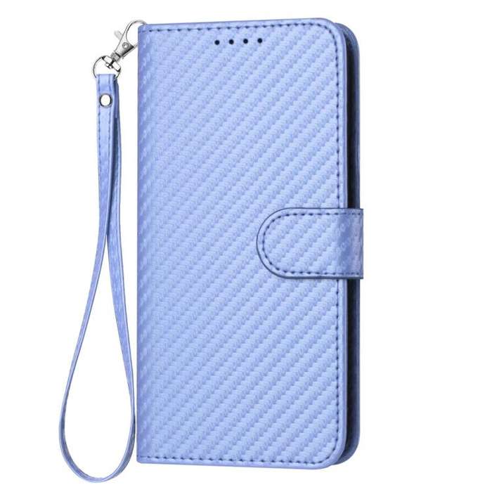 For Samsung Galaxy XCover7 Pro YX0070 Carbon Fiber Buckle Leather Phone Case with Lanyard(Light P...
