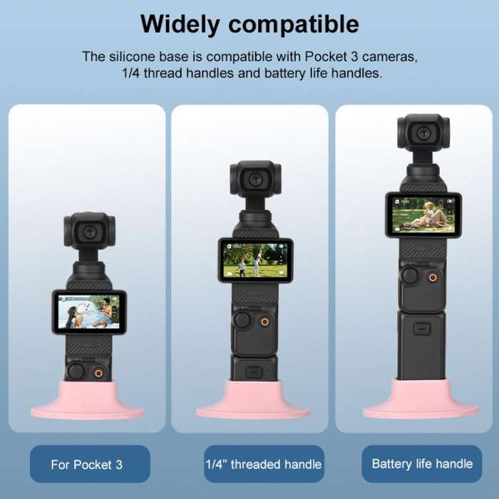 For DJI OSMO Pocket 3 BRDRC Silicone Desktop Base Bracket(Red)