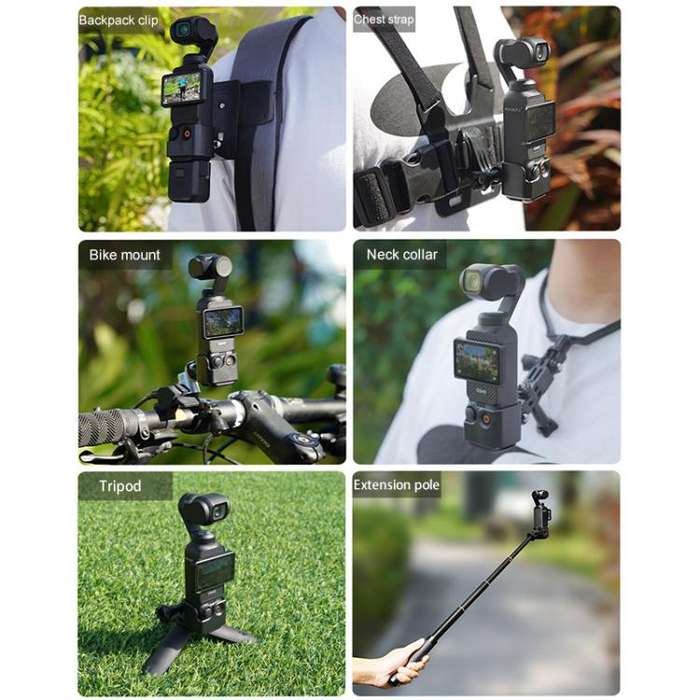 For DJI OSMO Pocket 3 BRDRC Protection Frame Adapter Base, Type:Frame + Backpack Clip