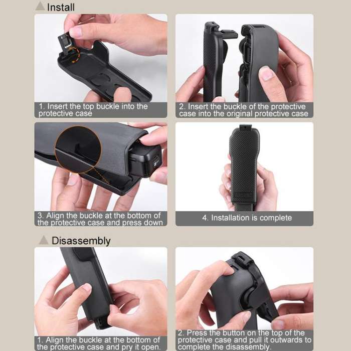 BRDRC Twill-Textured ABS Protective Case For DJI OSMO Pocket 3(Blue)