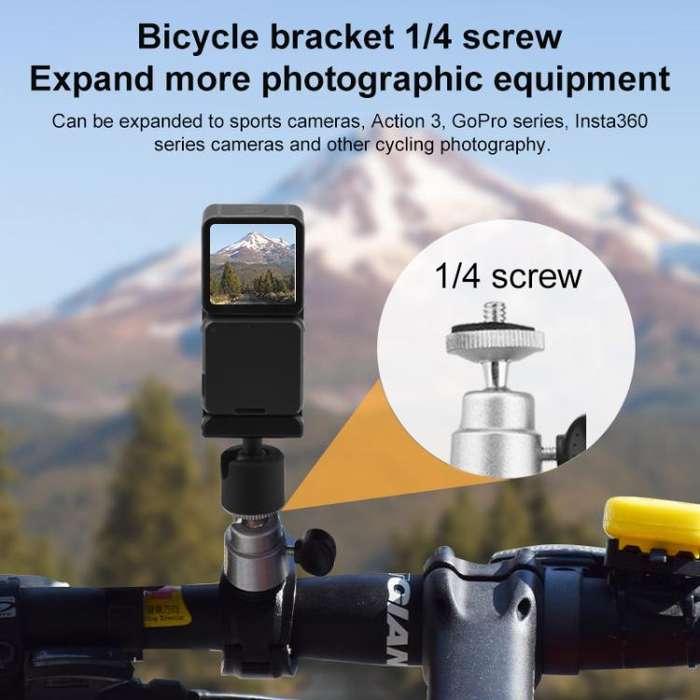 For DJI RC / RC 2 BRDRC Drone Remote Control Adapter Base Bicycle Holder(Black Silver)