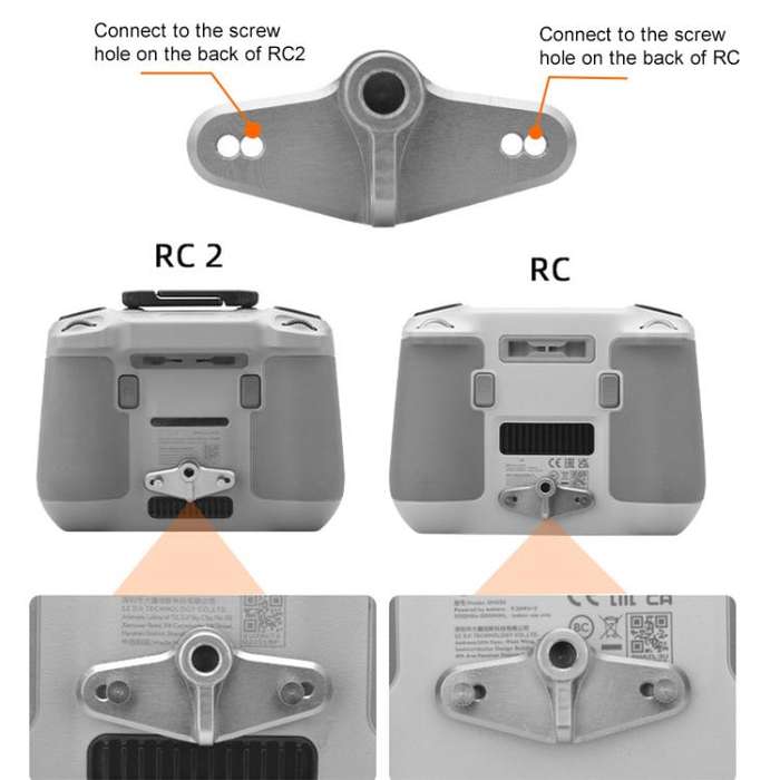 For DJI RC / RC 2 BRDRC Drone Remote Control Adapter Base Bicycle Holder(Black Silver)