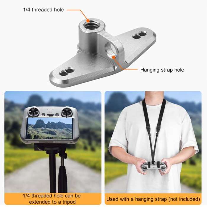 For DJI RC / RC 2 BRDRC Drone Remote Control Adapter Base Bicycle Holder(Black Silver)