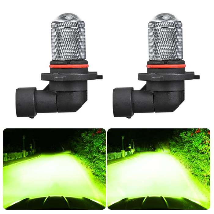 9006 Pair 8.5W 12-60V Car Lens Fog Light Bulb(Lime Light)